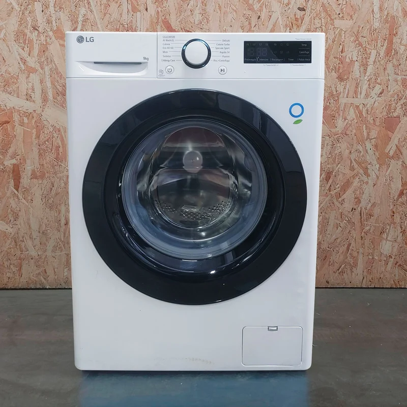LG AI DD F4R3009NSWB Lavatrice Classe A -10%, 9kg Serie R3, Carica Frontale, 1400 giri, AIWash, Lavaggio a vapore, Motore Direct Drive, Cestello a bolle, Smart Diagnosis