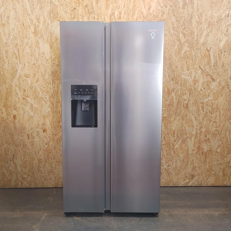 Frigorifero side-by-side Haier SBS 90 Serie 3 HSR3918EIMP Libera installazione 515 LE Platinum, Acciaio inossidabile