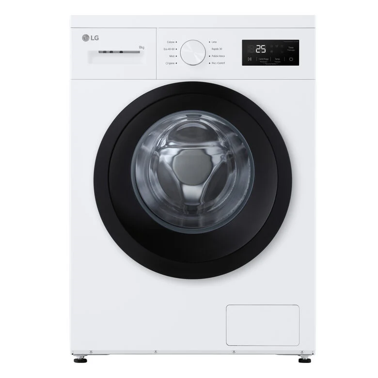 LG F4NA10S8NWK Lavatrice slim 8kg, Classe A, 1400 giri, Programma igiene con vapore, Top rimovibile, White