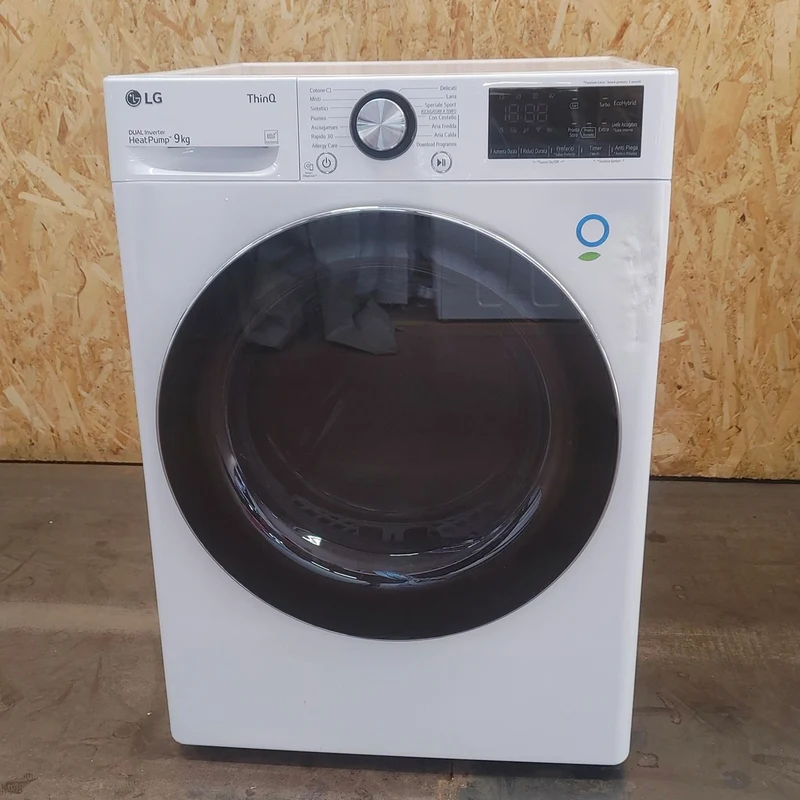 LG RC90V9AV2W Asciugatrice 9 kg Pompa di Calore Libera installazione Carica frontale A+++