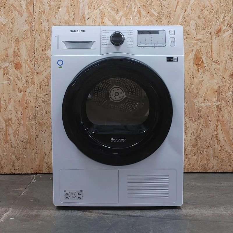 Samsung DV90TA040AH/ET asciugatrice a caricamento frontale Crystal Eco Dry 9 kg Classe A++, Porta nera + Panel silver