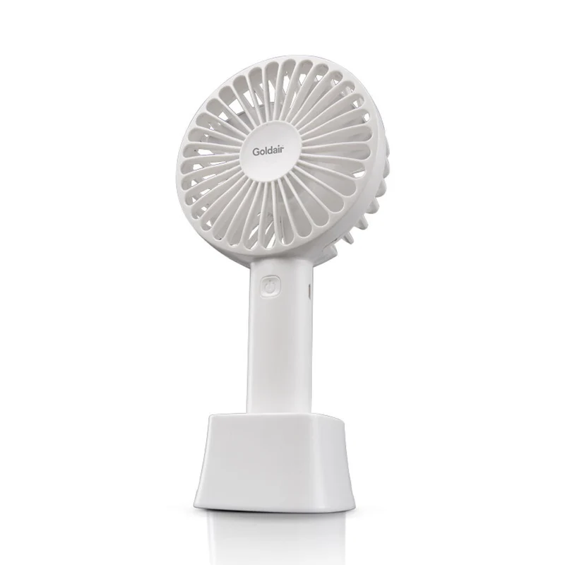 Goldair USB Rechargeable Mini Handheld Portable Fan 2000mAh Battery 10cm White