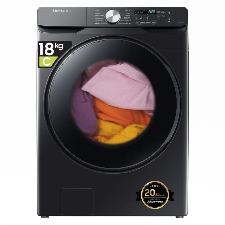 Samsung WF18T8000GV lavatrice Caricamento frontale 18 kg 1100 Giri/min C Nero