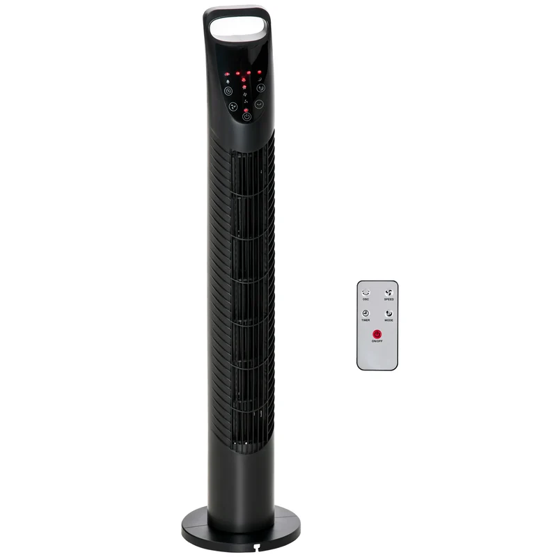 Easycomfort Ventilatore a Colonna con Telecomando fino a 5m, Oscillante 70° con 3 Modalità e 3 Velocità, Timer 7.5h, 40W Nero, ?18x78.5cm